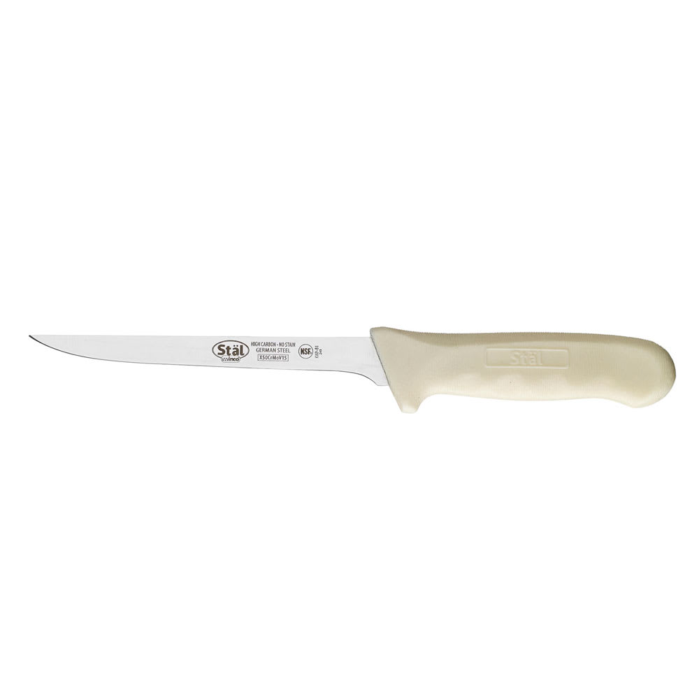Winco KWP-61 6" Boning Knife w/ Polypropylene White Handle, High Carbon Steel
