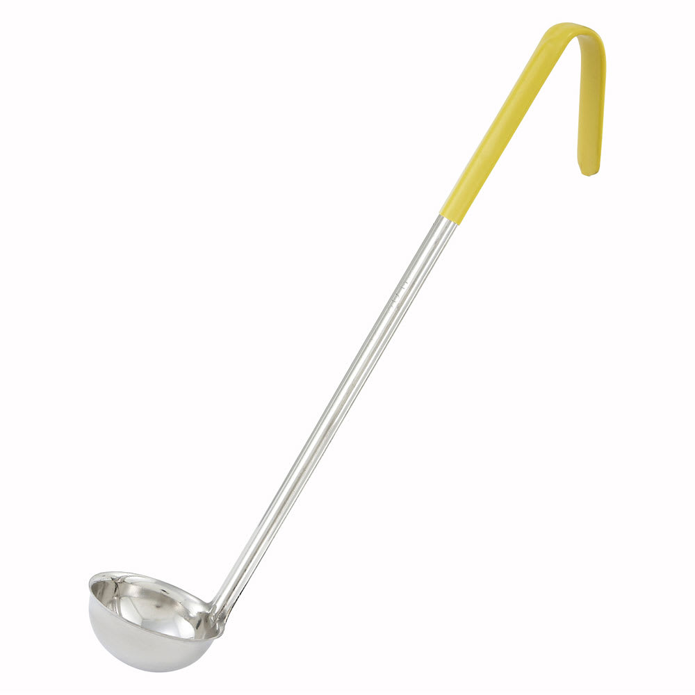 Winco LDC-1 1 oz Color Coded Ladle w/ 12" Handle, 1 Piece, Yellow