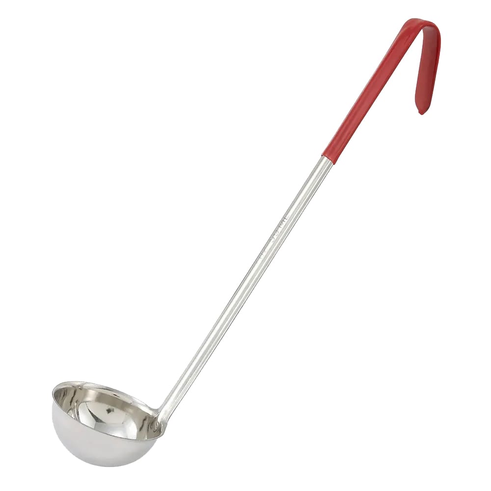 Winco LDC-2 2 oz Color Coded Ladle w/ 12 1/2" Handle, 1 Piece, Red