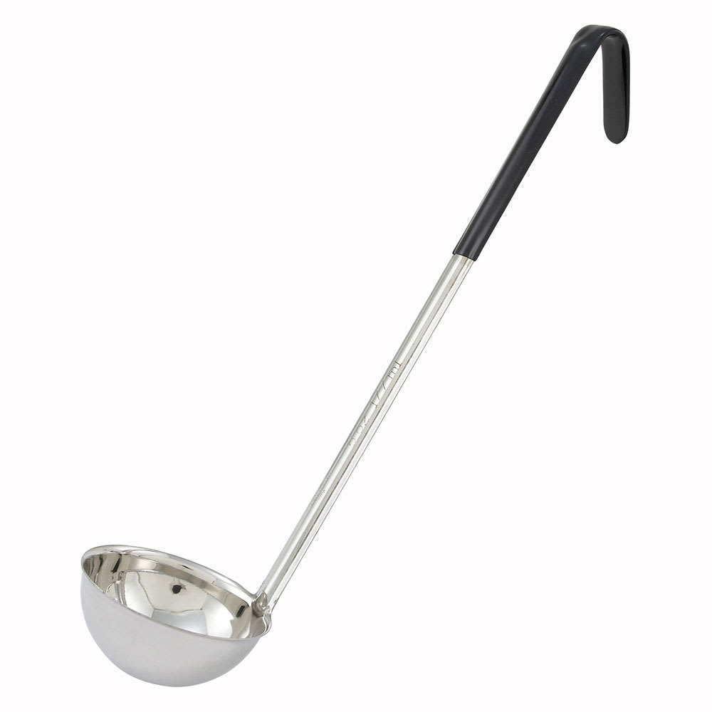 Winco LDC-6 6 oz Ladle - Stainless Steel, Black Handle