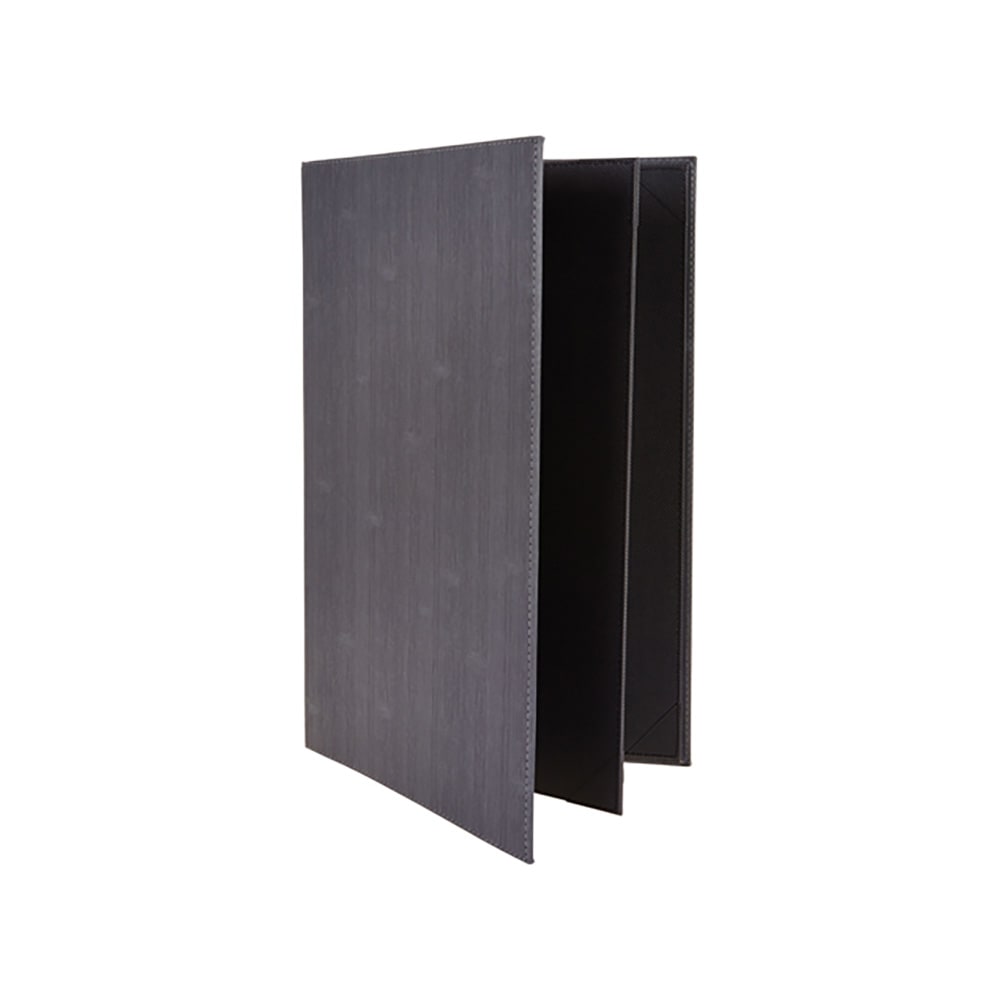 Winco LMF-814GY Four Page Menu Cover - 8 1/2" x 14", Gray