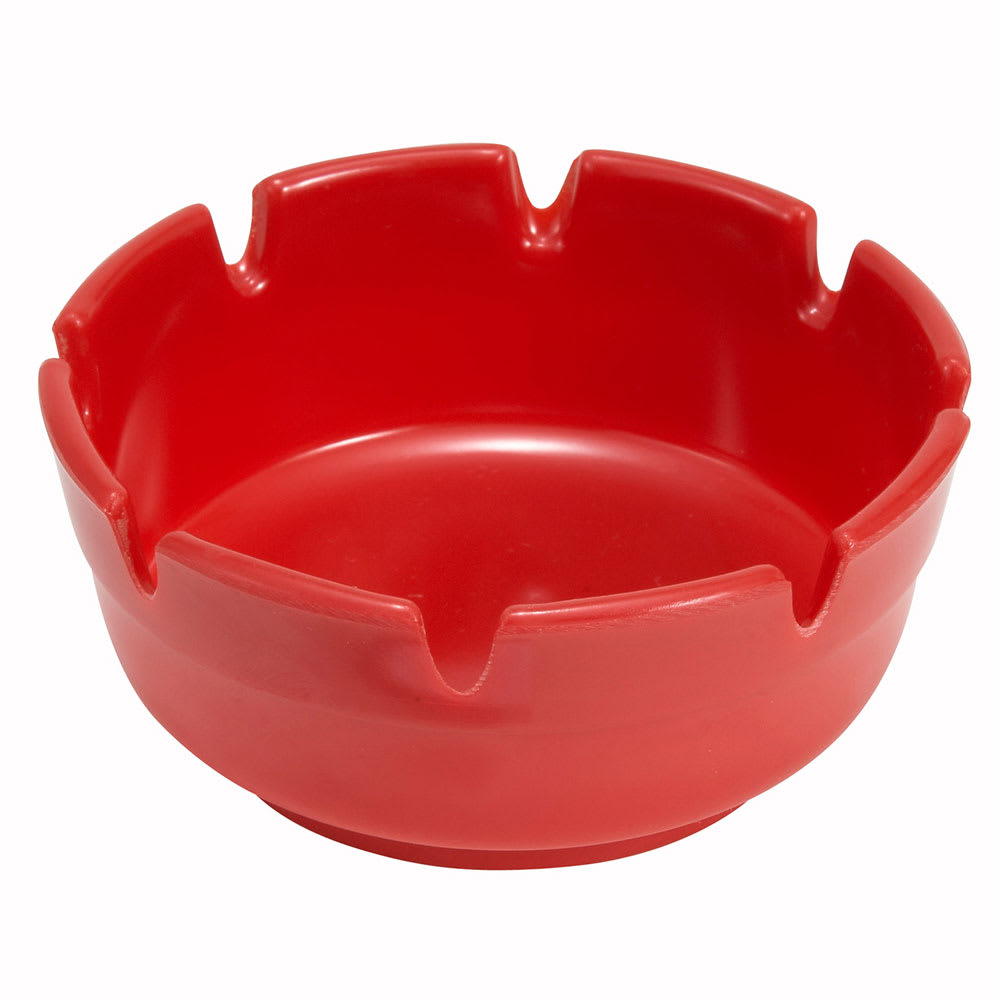 Winco MAS-4R 4" Round Ashtray, Red Melamine