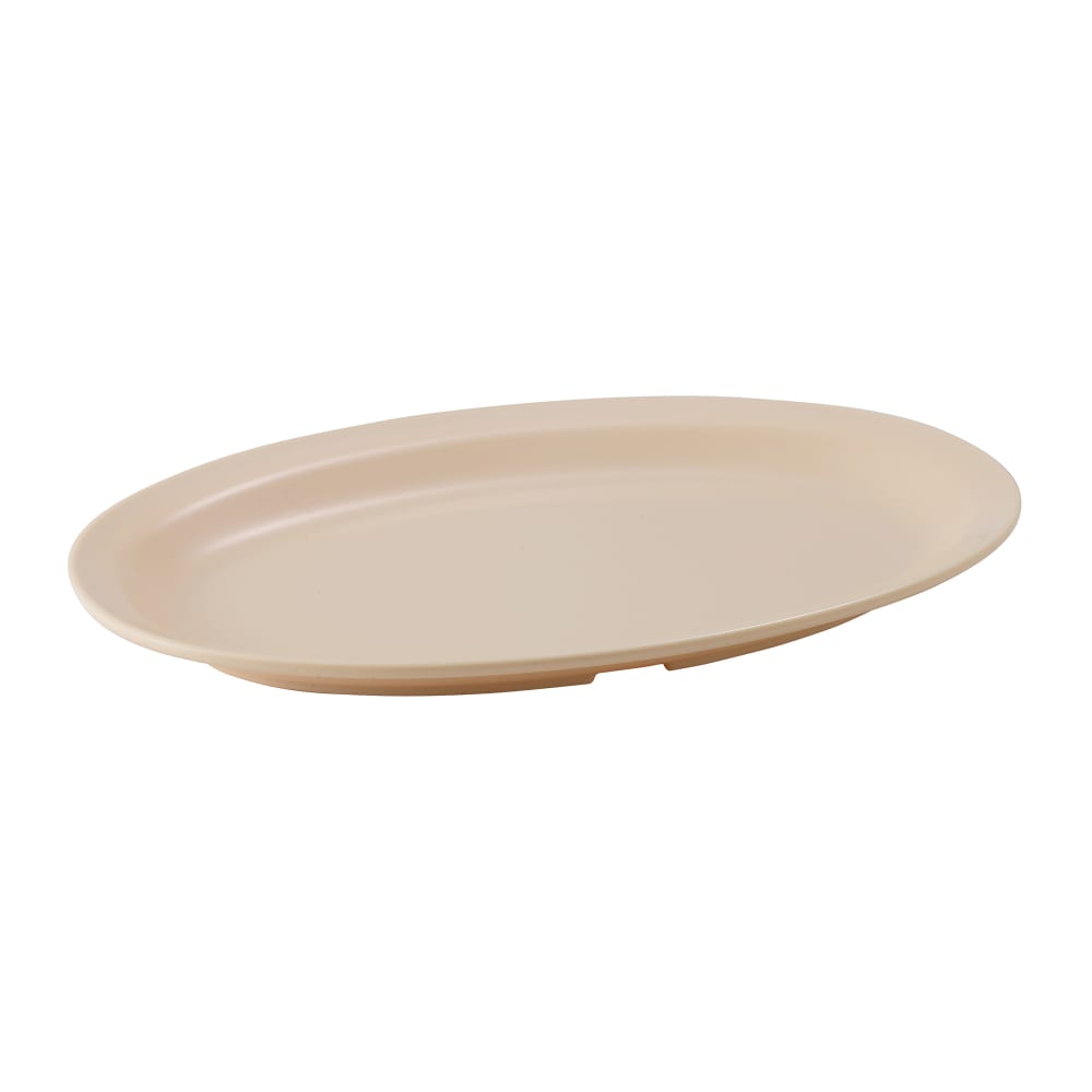 Winco MMPO-118 11 1/2" x 8" Oval Platter - Melamine, Tan
