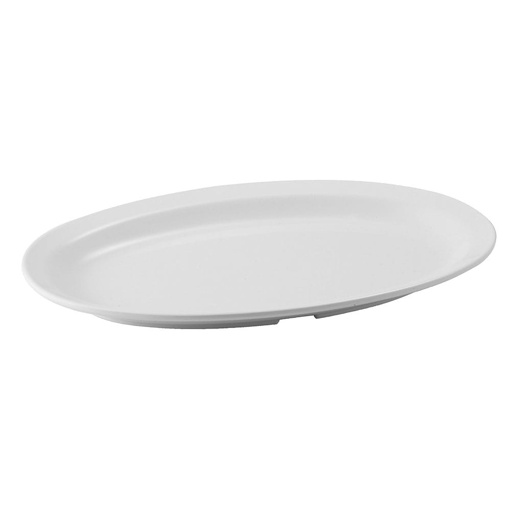 Winco MMPO-118W 11-1/2" x 8" Oval Platter - Melamine, White