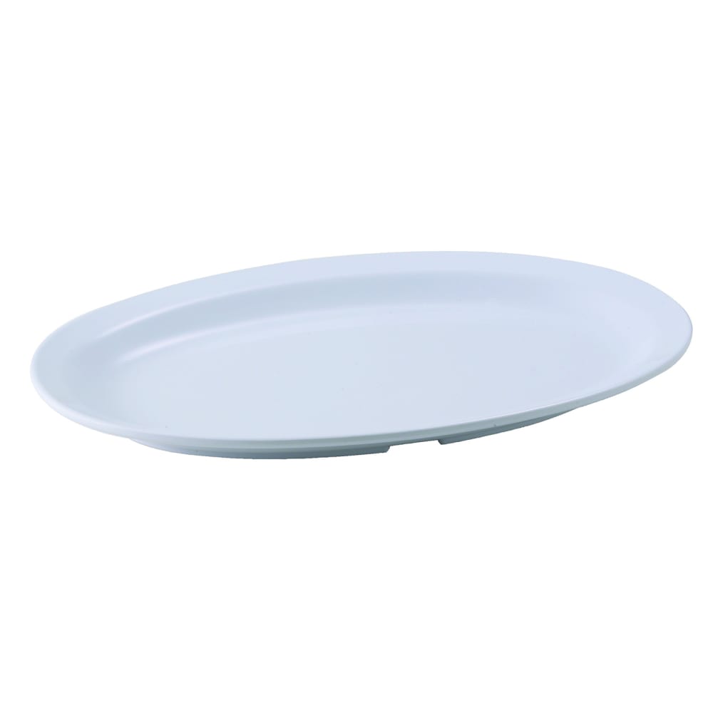 Winco MMPO-138W 13" x 8-1/2" Oval Platter - Melamine, White