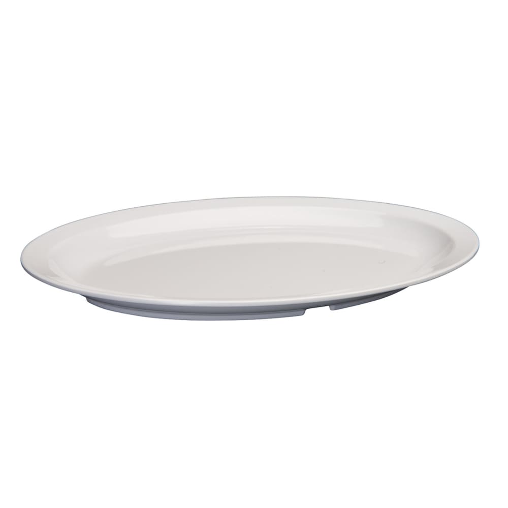 Winco MMPO-139W 13-1/8" x 9-1/2" Oval Platter - Melamine, White