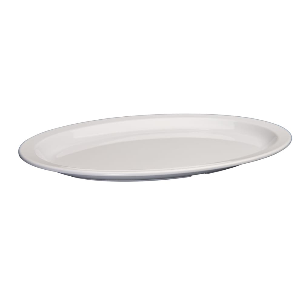 Winco MMPO-1510W 15-1/2" x 10-7/8" Oval Platter - Melamine, White