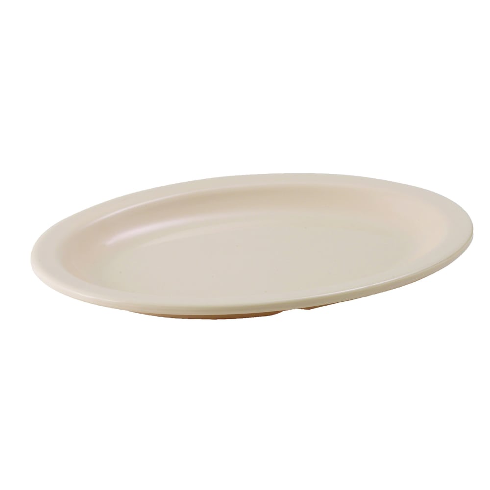 Winco MMPO-96 9-3/4" x 6-3/4" Oval Platter - Melamine, Tan