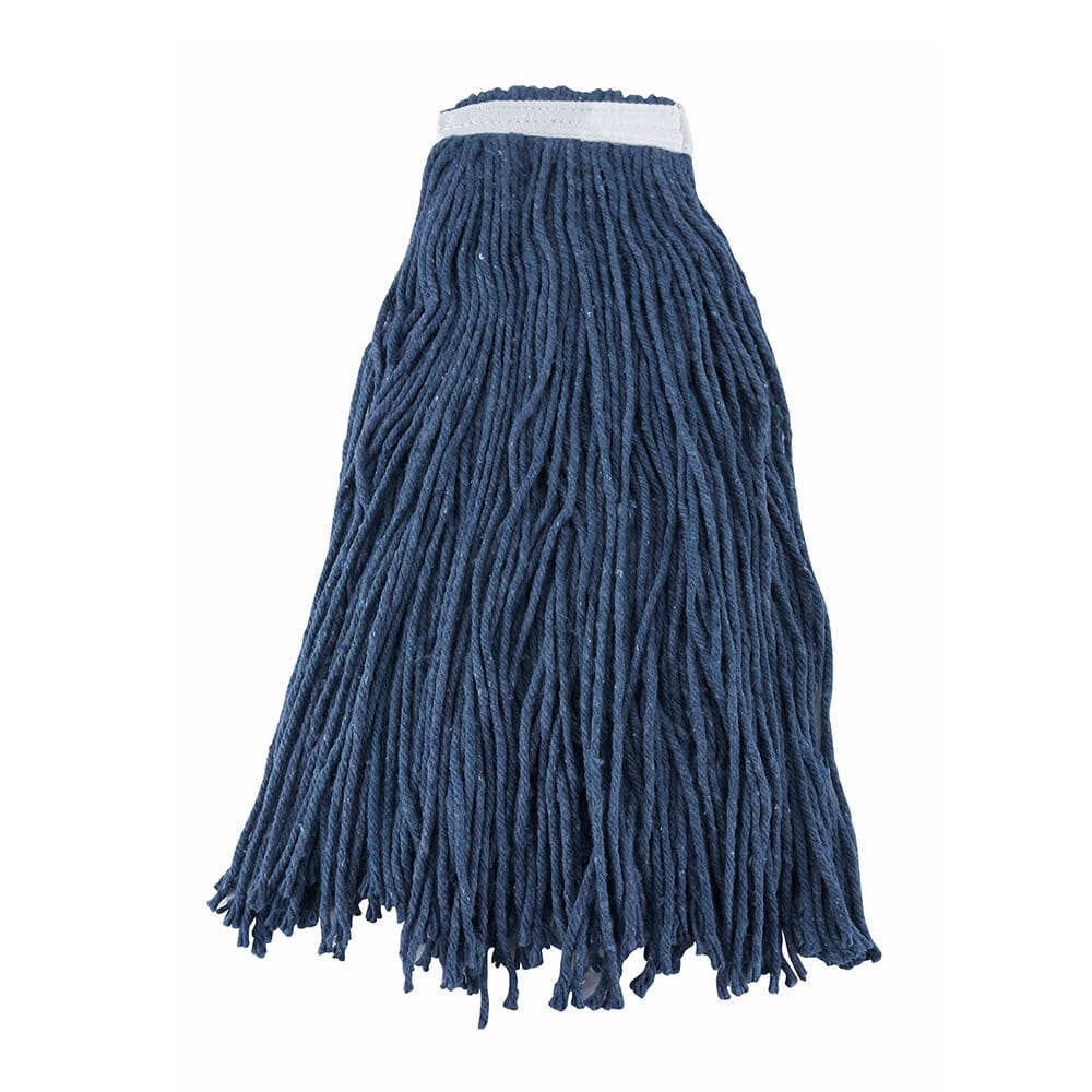 Winco MOP-32C 32 oz Wet Mop Head - Cut End, 4 Ply Poly/Cotton Blend Yarn, Blue