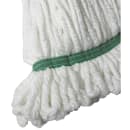 Winco MOPM-M 14 oz Wet Mop Head - Looped End, Microfiber, White/Green thumbnail 2