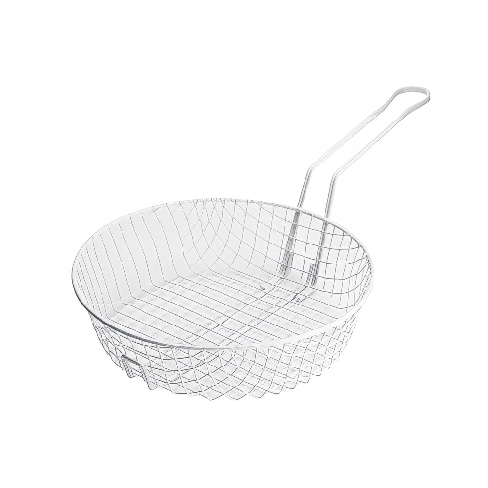 Winco MSBW-12 Breading Basket w/ Uncoated Handle - 12"D x 3"H, Round