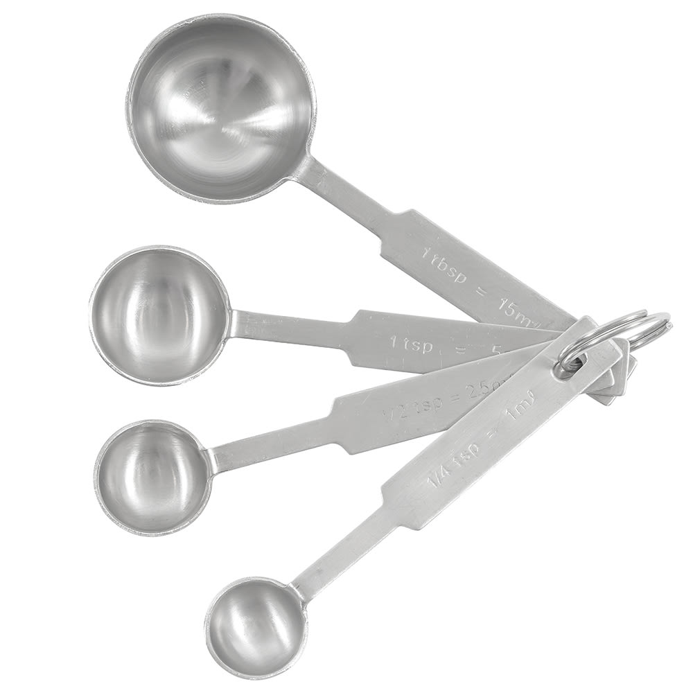 Winco MSPD-4X 4 Piece Deluxe Measuring Spoon Set, Stainless