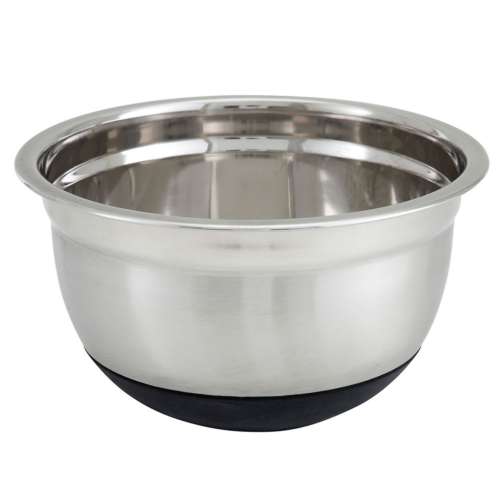 Winco MXRU-150 1 1/2 qt German Mixing Bowl w/ Mirror Finish Stainless, Non Slip Silicon Base