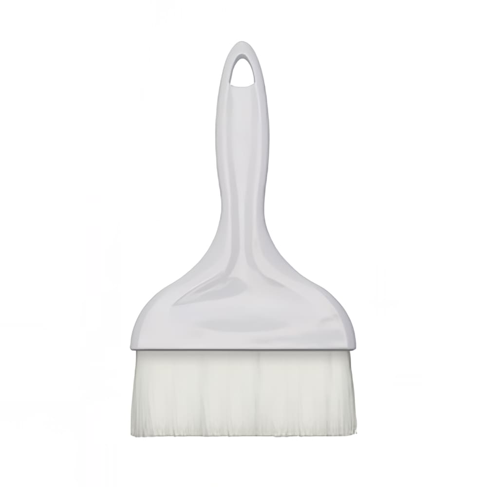Winco NB-40 4" Flat Pastry Brush w/ Nylon Bristles & White Plastic Handle