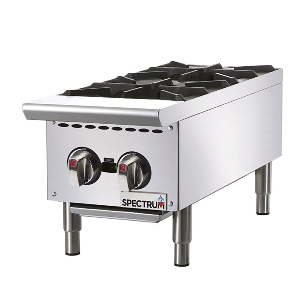 Winco NGHP-2 12" Gas Hotplate w/ (2) Burners & Manual Controls, Convertible