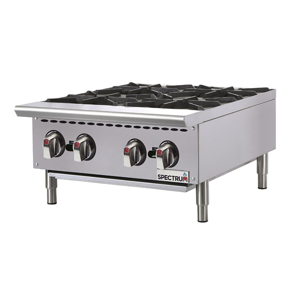 Winco NGHP-4 24" Gas Hotplate w/ (4) Burners & Manual Controls, Convertible