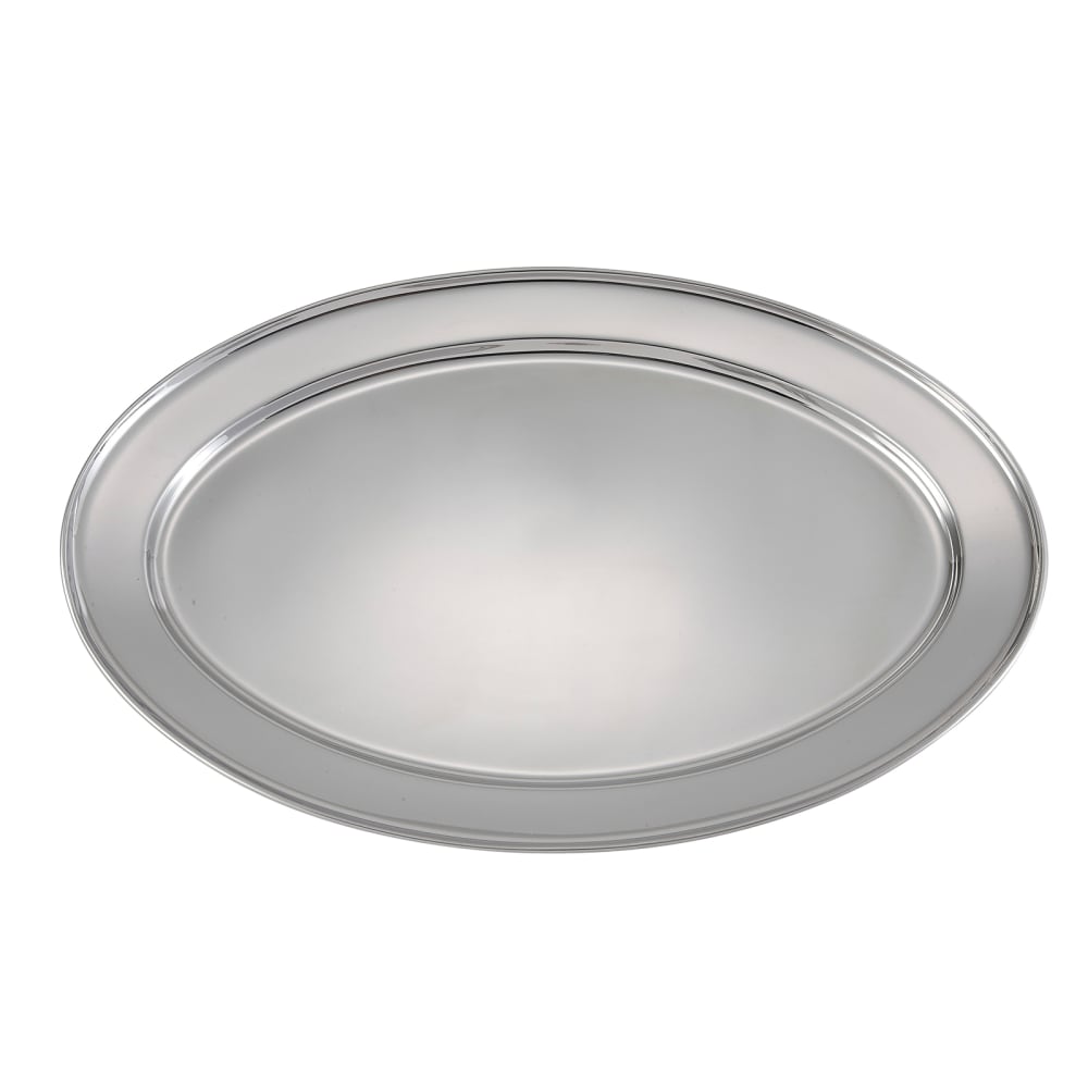 Winco OPL-22 Oval Platter - 21 3/4" x 14 1/2", Stainless Steel