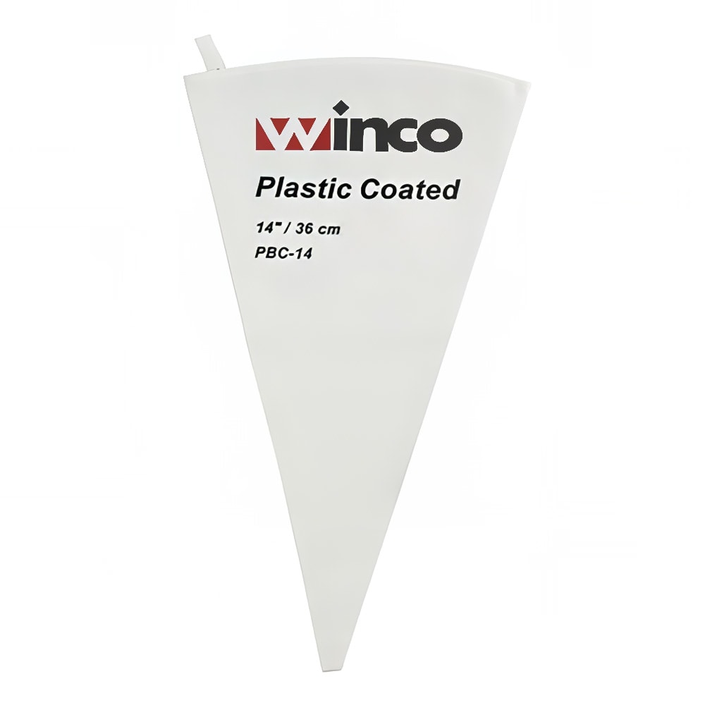 Winco PBC-14 14" Pastry Bag w/ Cotton Exterior, Plastic Coated Interior