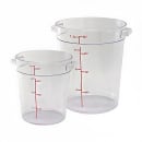 Winco PCRC-6 6 qt Round Food Storage Container - Polycarbonate, Clear thumbnail 2