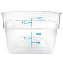 Winco PCSC-12C 12 qt Square Food Storage Container, Polycarbonate, Clear thumbnail 2