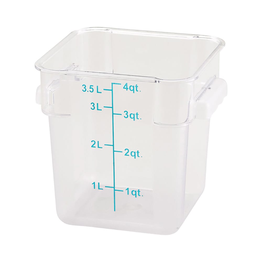 Winco PCSC-4C 4 qt Square Food Storage Container, Polycarbonate, Clear
