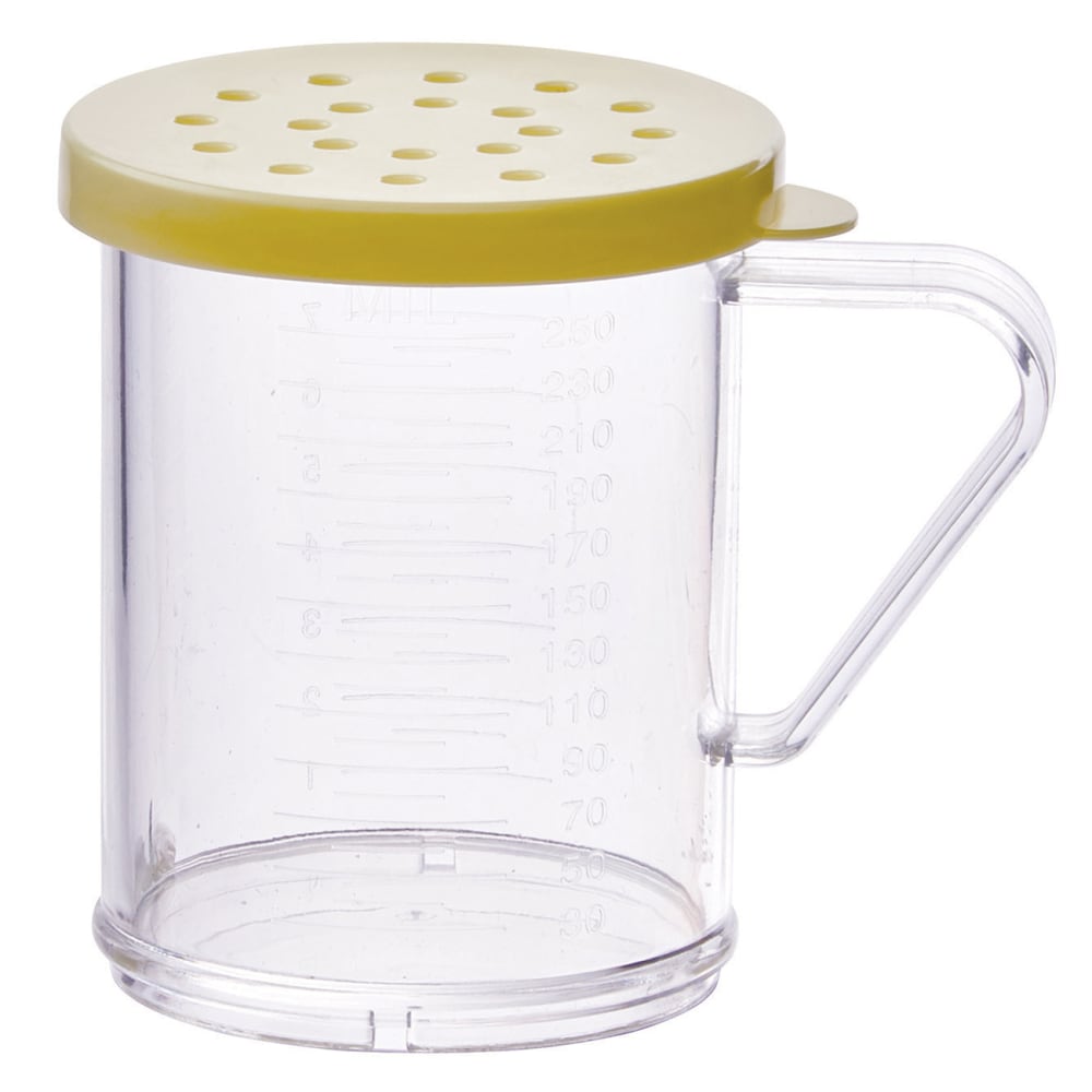 Winco PDG-10Y 10 oz Shaker/Dredge w/ Handle, Polycarbonate