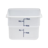 Winco PESC-12 12 qt Square Food Storage Container, Polypropylene, White thumbnail 2
