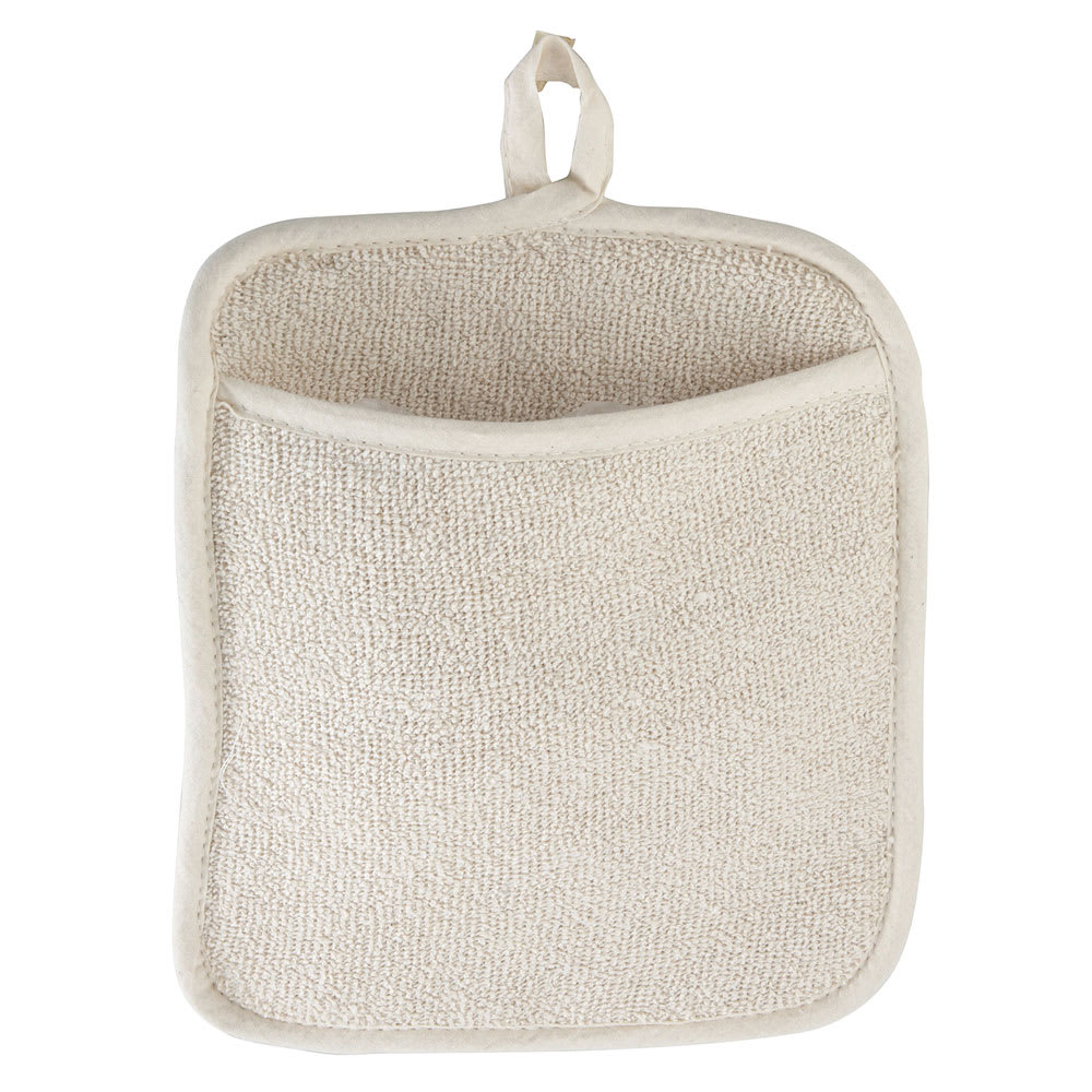 Winco PH-9W Pot Holder w/ Pocket, Terry Material, 8 1/2 x 9 1/2", White