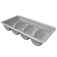 Winco PL-4B 4 Compartment Cutlery Bin - Plastic, Gray thumbnail 2