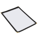 Winco PMC-5K Single Menu Cover, 5 1/2 x 8 1/2", Black thumbnail 2