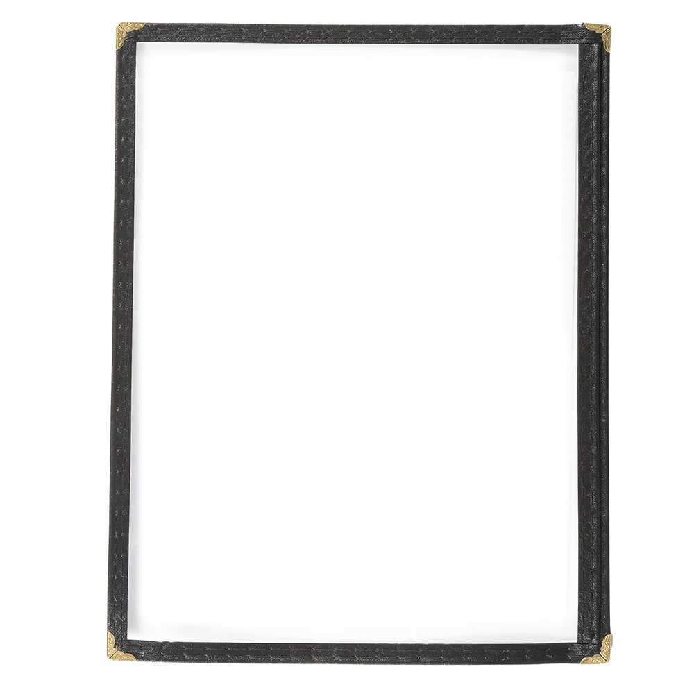 Winco PMC-9K Single Menu Cover, 9 1/2 x 12", Black