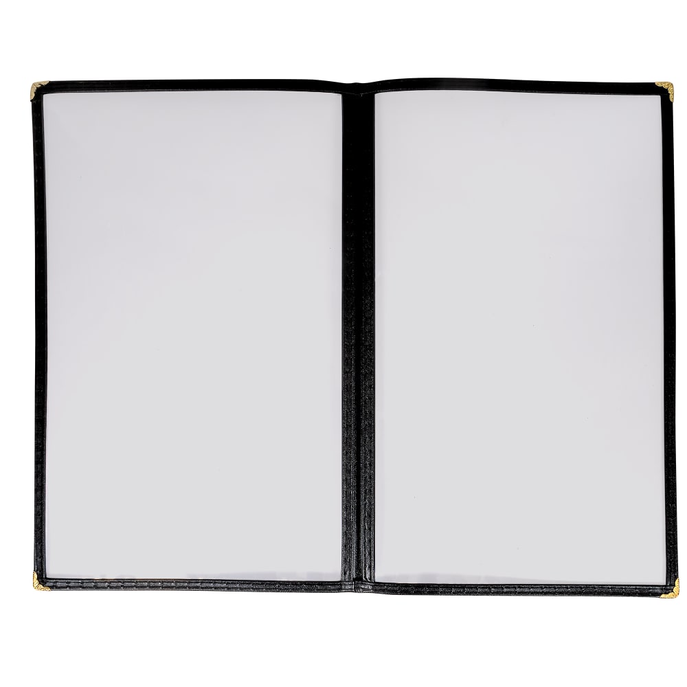 Winco PMCD-14K Double Fold Menu Cover, 8 1/2 x 14", Black