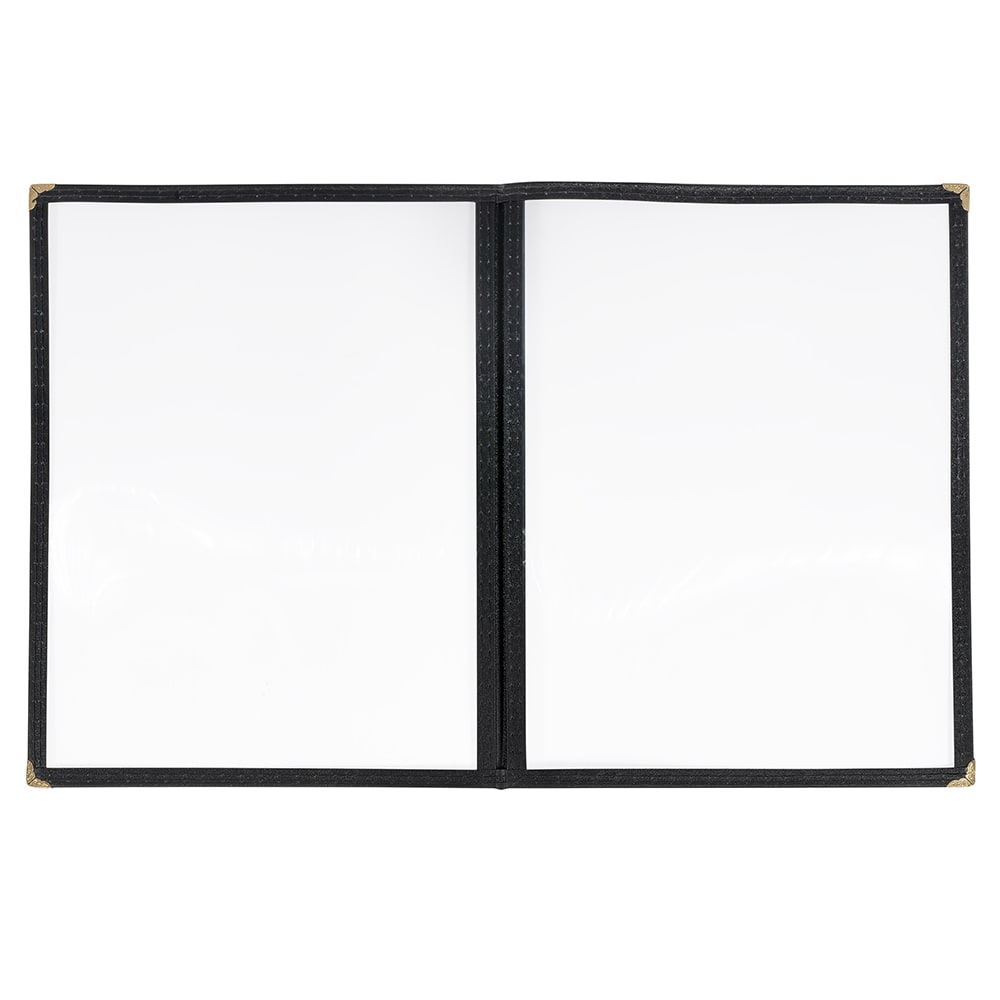 Winco PMCD-9K Double Fold Menu Cover, 9 1/2 x 12", Black