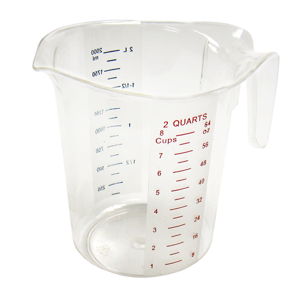 Winco PMCP-200 2 qt Measuring Cup - Polycarbonate, Clear