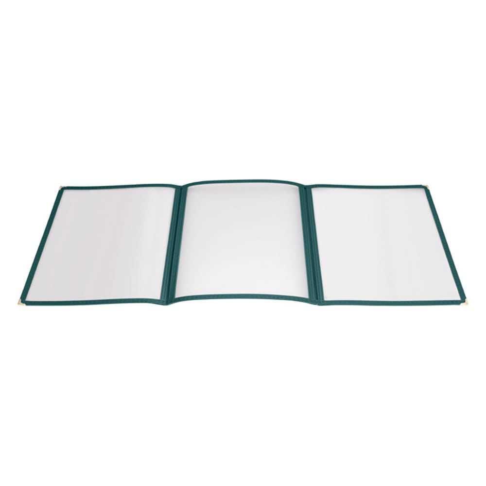 Winco PMCT-9G Tri Fold Menu Cover, 9 1/2 x 12", Green