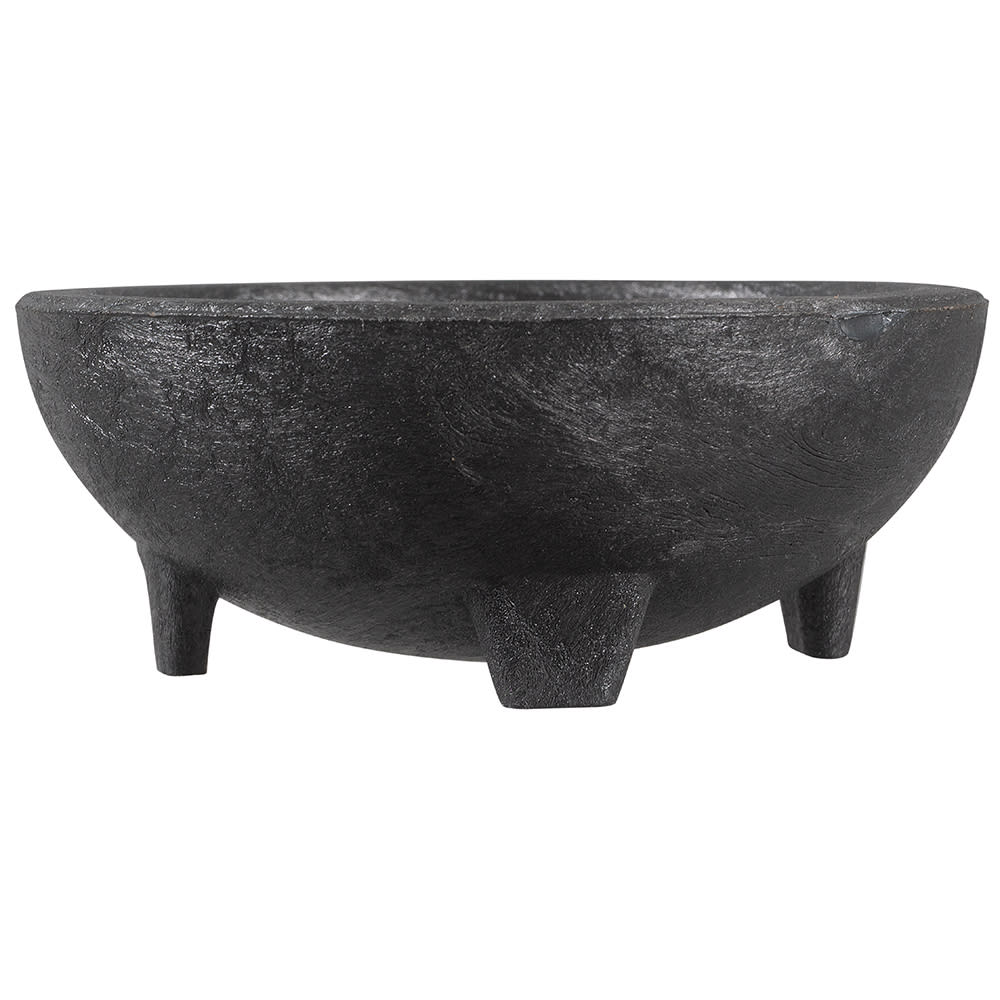 Winco PMSB-4 4 oz Molcajete Salsa Bowl, Polypropylene, Black