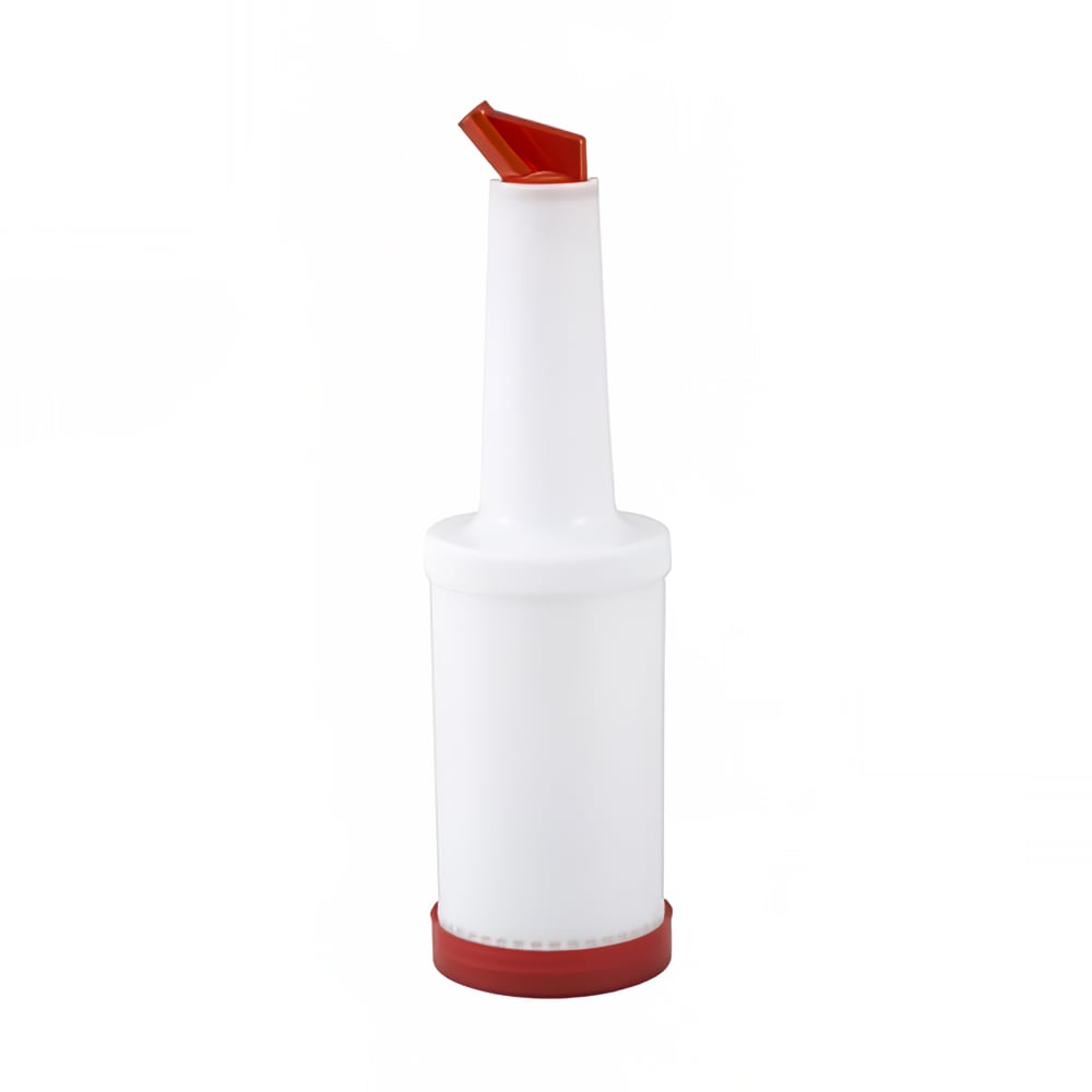 Winco PPB-2R 2 qt Liquor & Juice Multi Pour w/ Red Spout & Lid