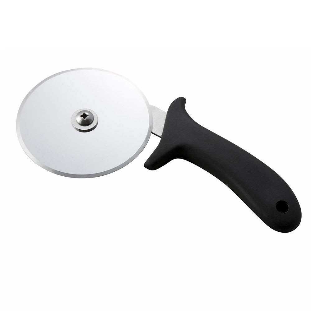 Winco PPC-4 4" Pizza Cutter w/ Black Plastic Handle, Stainless Steel