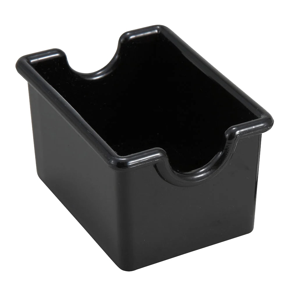 Winco PPH-1K Rectangular Sugar Caddy - Plastic, Black