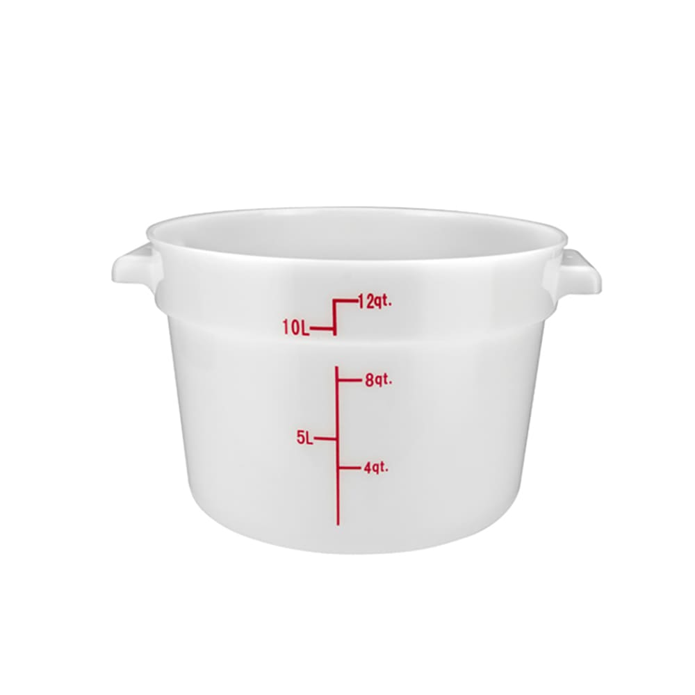 Winco PPRC-12W 12 qt Round Food Storage Container - Polypropylene, White