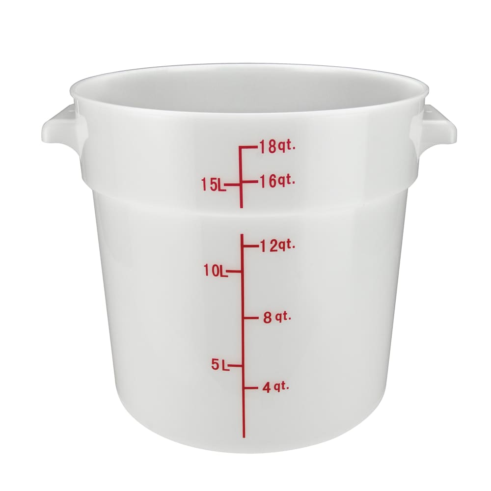 Winco PPRC-18W 18 qt Round Food Storage Container - Polypropylene, White