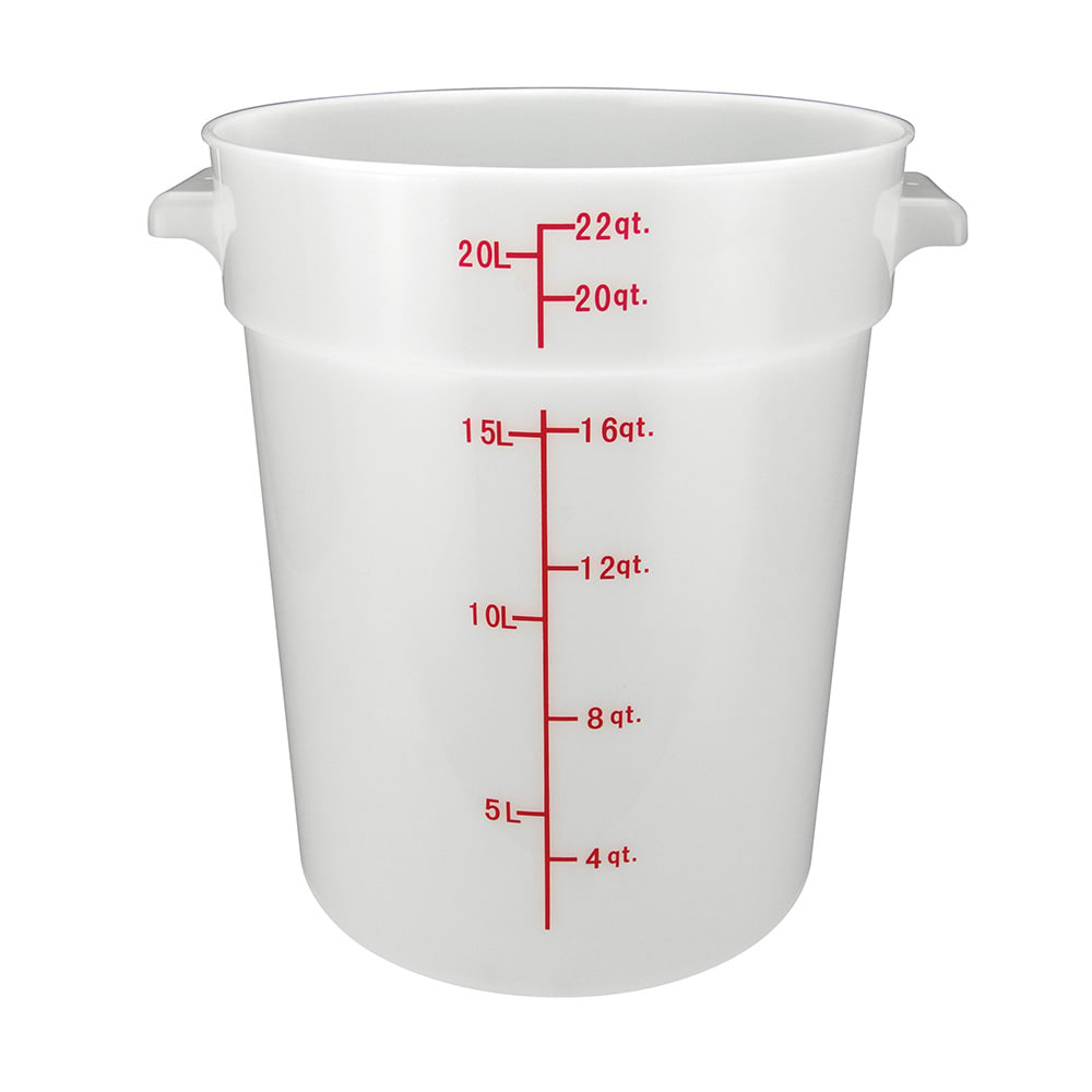 Winco PPRC-22W 22 qt Round Storage Container - Polypropylene, White