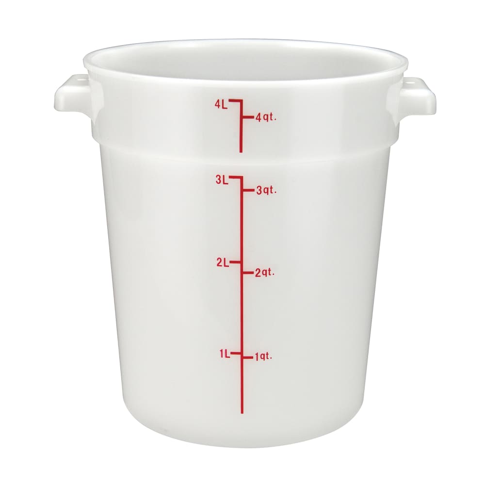 Winco PPRC-4W 4 qt Round Food Storage Container - Polypropylene, White