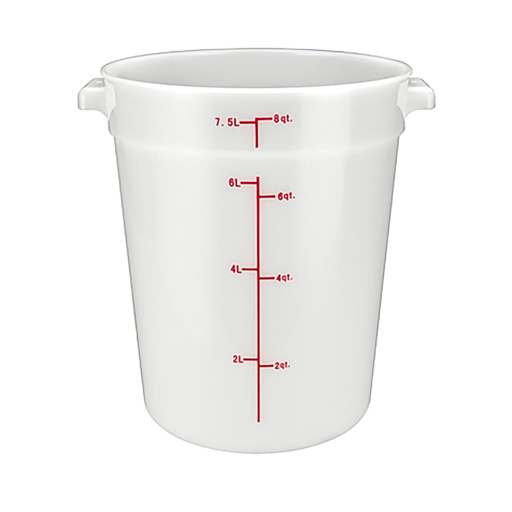 Winco PPRC-8W 8 qt Round Storage Container - Polypropylene, White