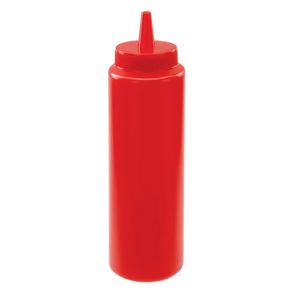 Winco PSB-08R 8 oz Plastic Squeeze Bottle, Red