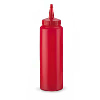 Winco PSB-08R 8 oz Plastic Squeeze Bottle, Red thumbnail 3