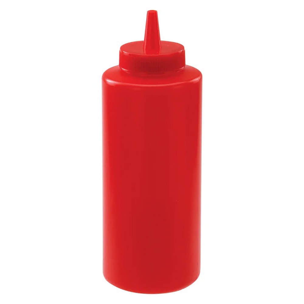Winco PSB-12R 12 oz Plastic Squeeze Bottle, Red