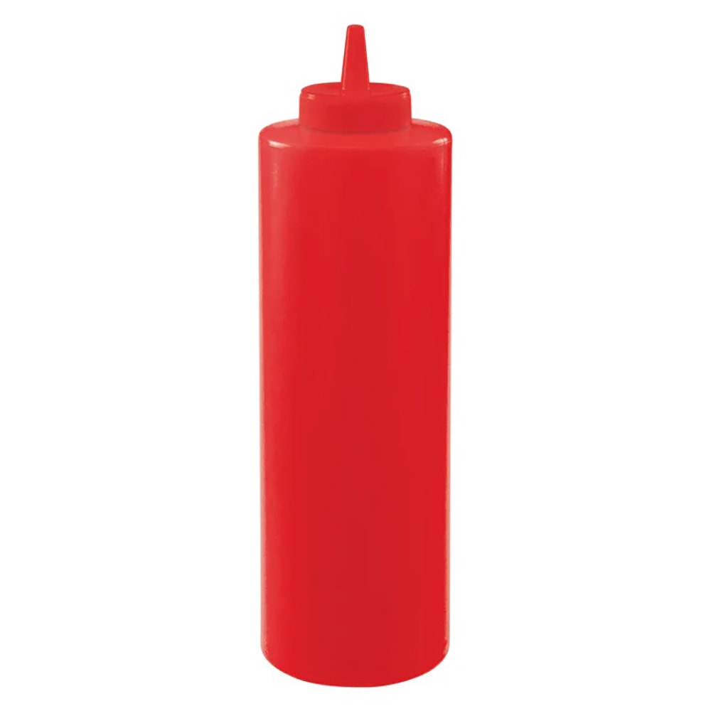 Winco PSB-24R 24 oz Plastic Squeeze Bottle, Red