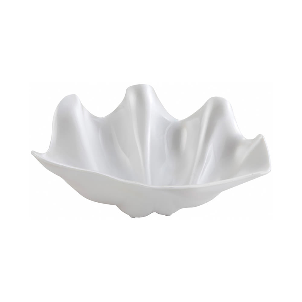 Winco PSBW-1W 20 oz Irregular Plastic Shell Bowl, Pearl