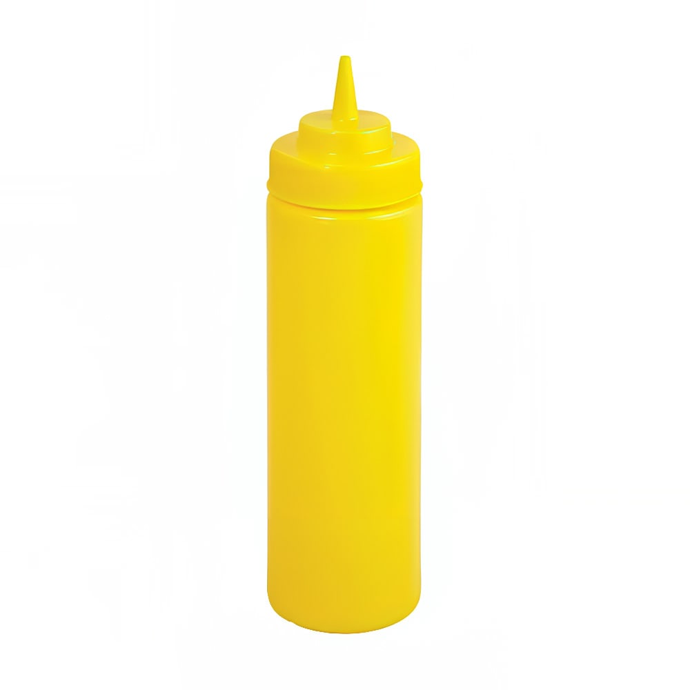 Winco PSW-16Y 16 oz Plastic Squeeze Bottle, Wide Mouth, Yellow